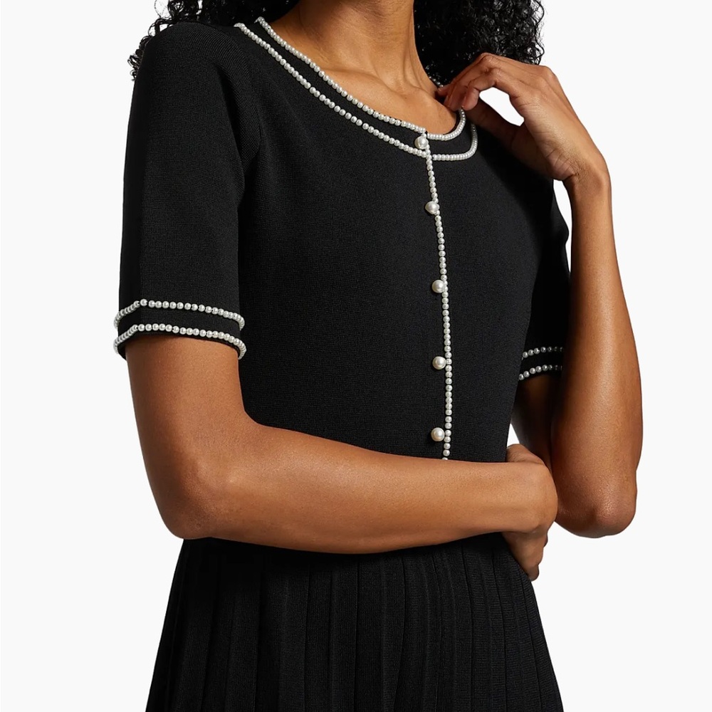 Elie Tahari Leona pearl embellished sweater dress - Picture 4 of 10